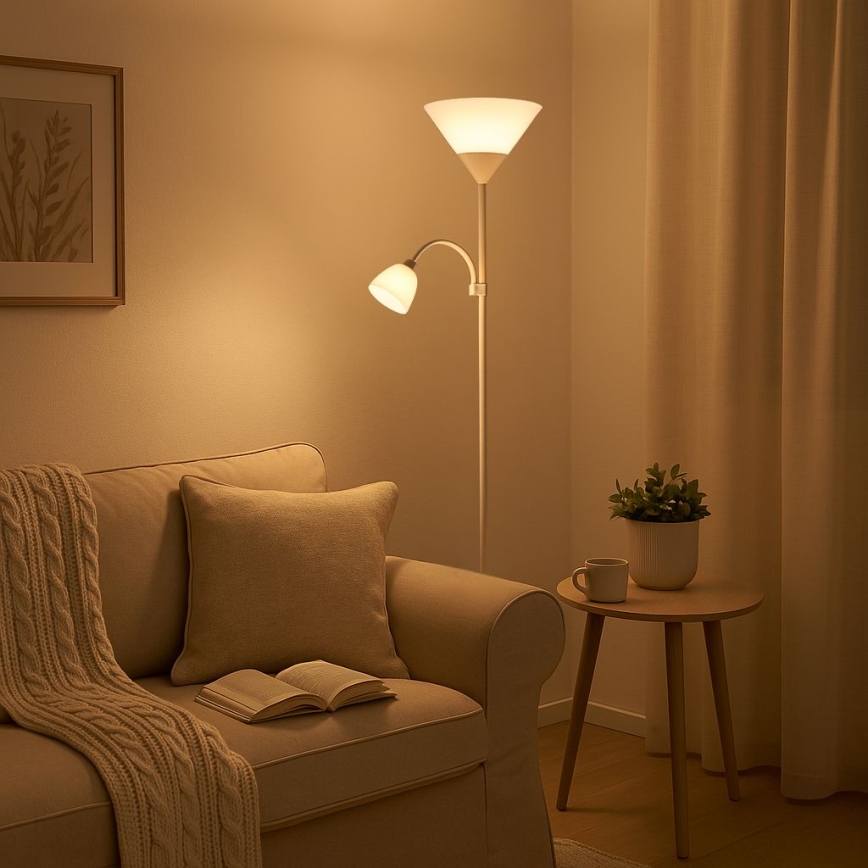 Brilagi - Stehleuchte ARIANA 1xE27/100W/230V + 1xE14/25W weiß