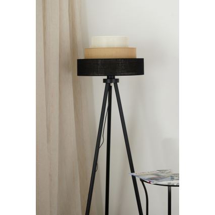 Brilagi - Stehleuchte ASPEN LUNETA 1xE27/15W/230V schwarz/beige/cremefarben