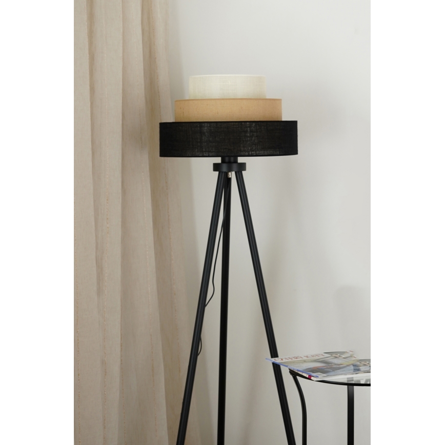 Brilagi - Stehleuchte ASPEN LUNETA 1xE27/15W/230V schwarz/beige/cremefarben
