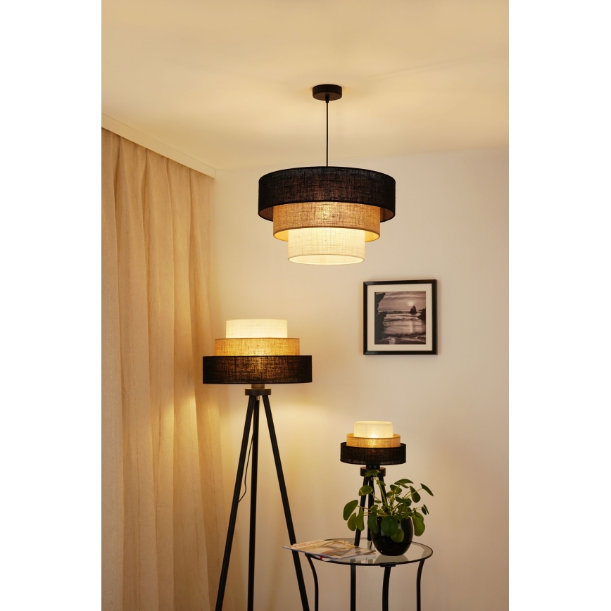 Brilagi - Stehleuchte ASPEN LUNETA 1xE27/15W/230V schwarz/beige/cremefarben