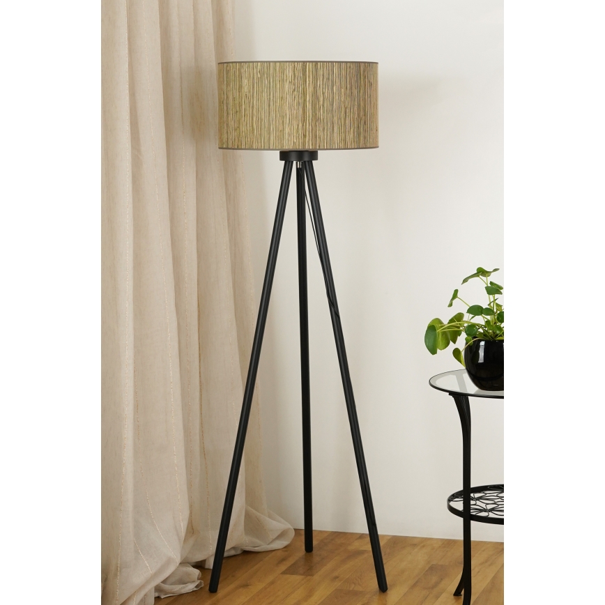 Brilagi - Stehleuchte BOSTON ROLLER 1xE27/15W/230V Stroh braun/golden