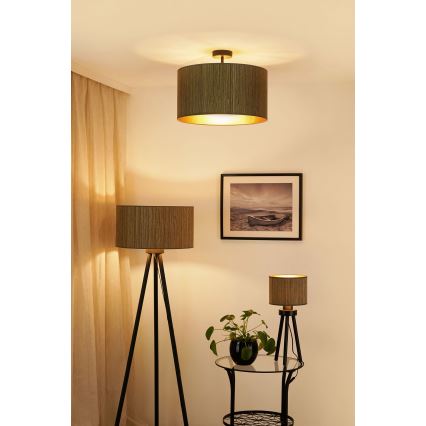 Brilagi - Stehleuchte BOSTON ROLLER 1xE27/15W/230V Stroh braun/golden
