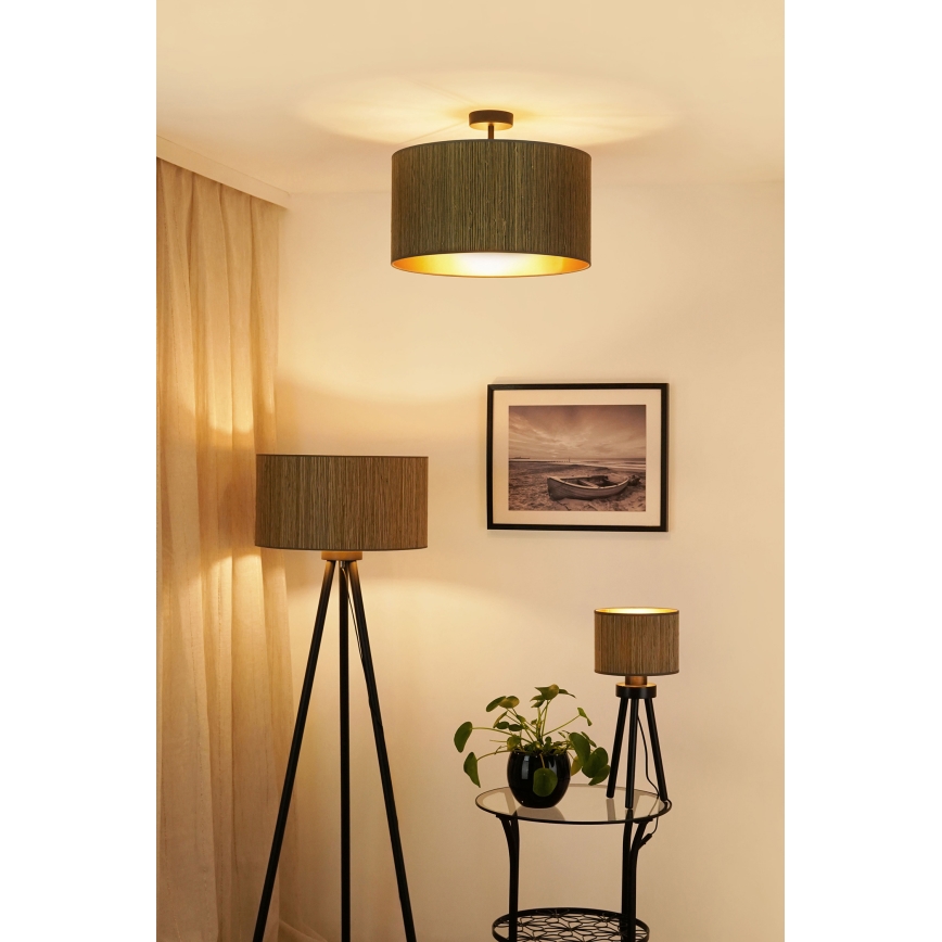 Brilagi - Stehleuchte BOSTON ROLLER 1xE27/15W/230V Stroh braun/golden