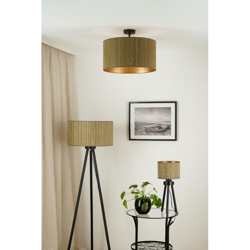 Brilagi - Stehleuchte BOSTON ROLLER 1xE27/15W/230V Stroh braun/golden