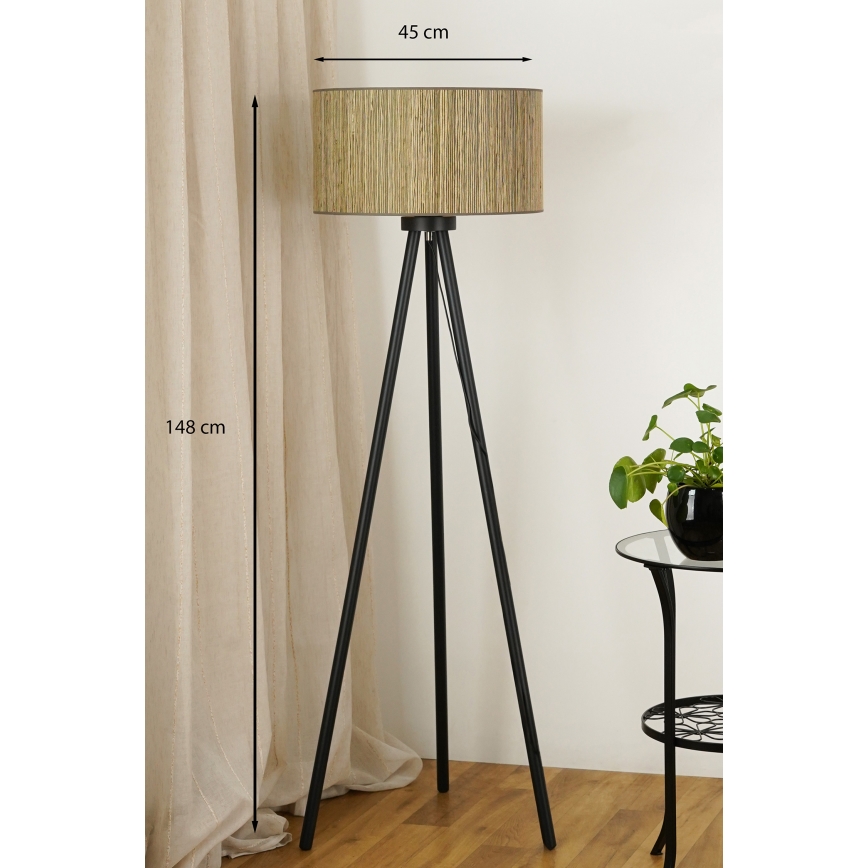 Brilagi - Stehleuchte BOSTON ROLLER 1xE27/15W/230V Stroh braun/golden