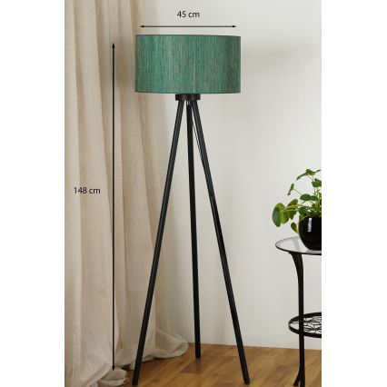 Brilagi - Stehleuchte BOSTON ROLLER 1xE27/15W/230V Stroh grün/golden