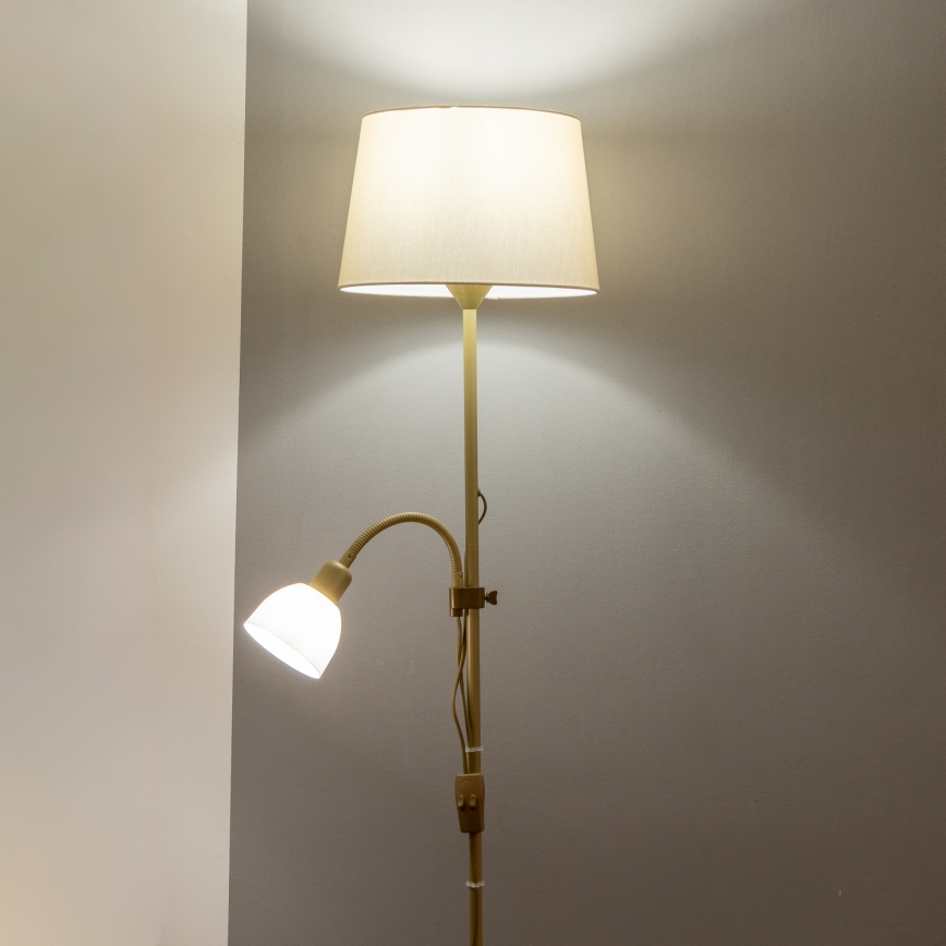 Brilagi - Stehleuchte CERIA, 1xE27/100W/230V + 1xE14/25W, gold/beige