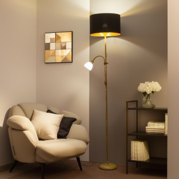 Brilagi - Stehleuchte CERIA 1xE27/100W/230V + 1xE14/25W Gold/Schwarz