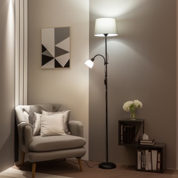 Brilagi - Stehleuchte CERIA 2-in-1 1xE27/100W/230V + 1xE14/25W schwarz/grau