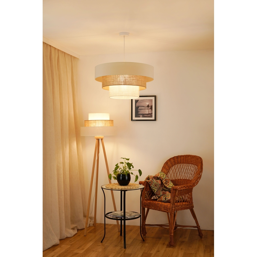 Brilagi - Stehleuchte DENVER LUNETA 1xE27/15W/230V beige/braun/cremefarben