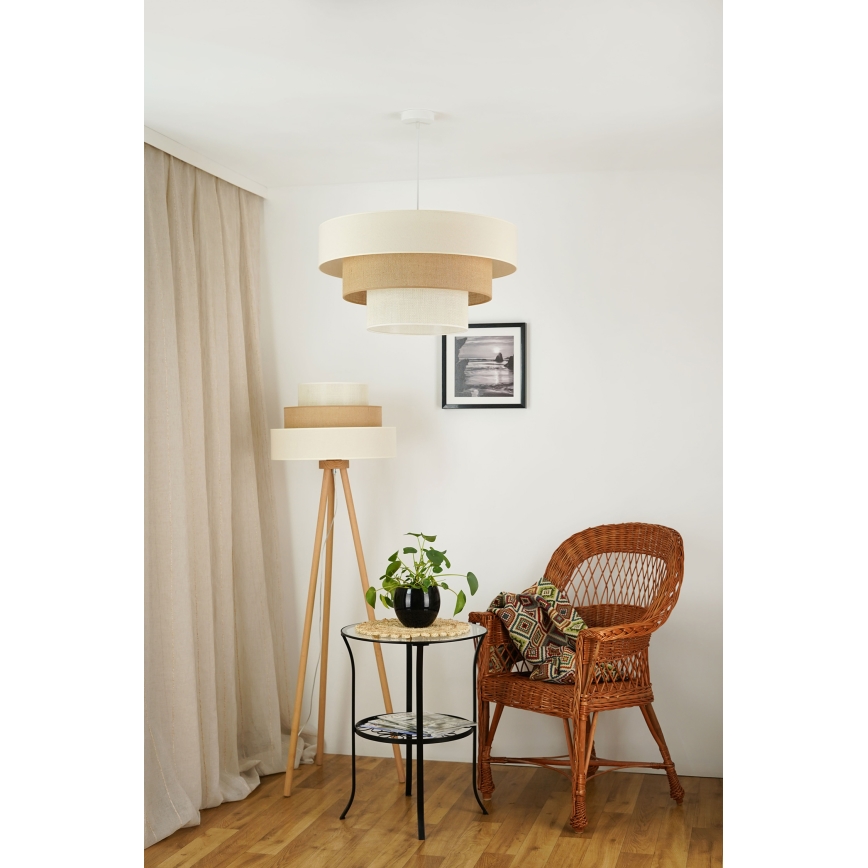 Brilagi - Stehleuchte DENVER LUNETA 1xE27/15W/230V beige/braun/cremefarben