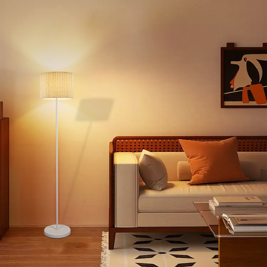 Brilagi - Stehleuchte NORDIC WAVE 1xE27/15W/230V Leinen/Weiß