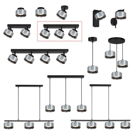Brilagi - Strahler AURA LUX 3xGX53/30W/230V schwarz/rauchfarben