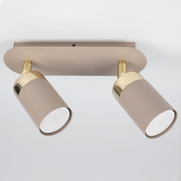 Brilagi - Strahler POKER 2xGU10/25W/230V beige/golden