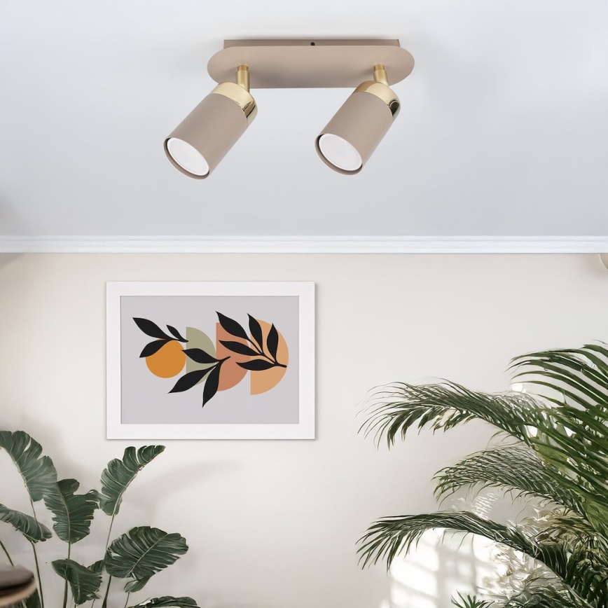 Brilagi - Strahler POKER 2xGU10/25W/230V beige/golden