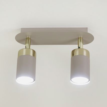 Brilagi - Strahler POKER 2xGU10/25W/230V beige/golden