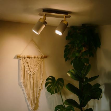 Brilagi - Strahler POKER 2xGU10/25W/230V beige/golden