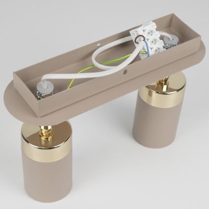 Brilagi - Strahler POKER 2xGU10/25W/230V beige/golden