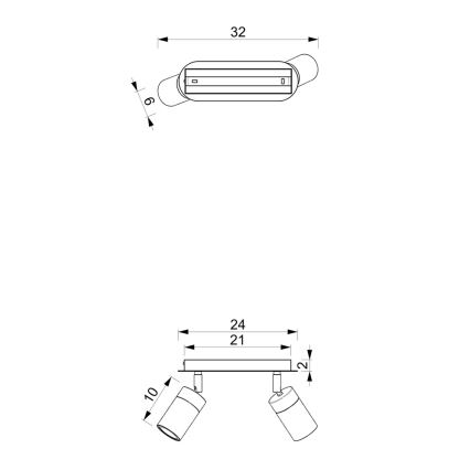 Brilagi - Strahler POKER 2xGU10/25W/230V blau/golden