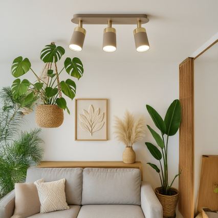 Brilagi - Strahler POKER 3xGU10/25W/230V beige/golden