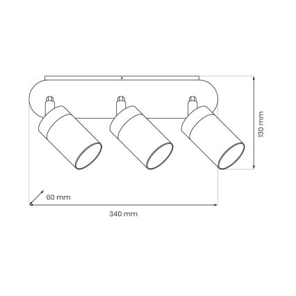 Brilagi - Strahler POKER 3xGU10/25W/230V beige/golden