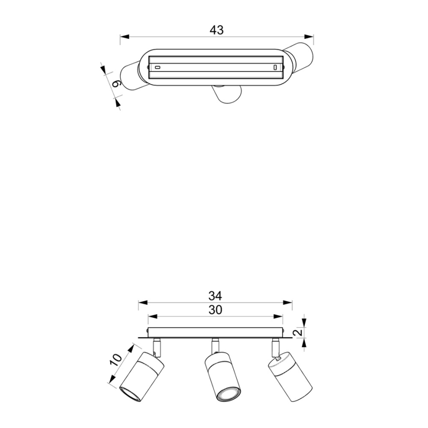 Brilagi - Strahler POKER 3xGU10/25W/230V blau/golden
