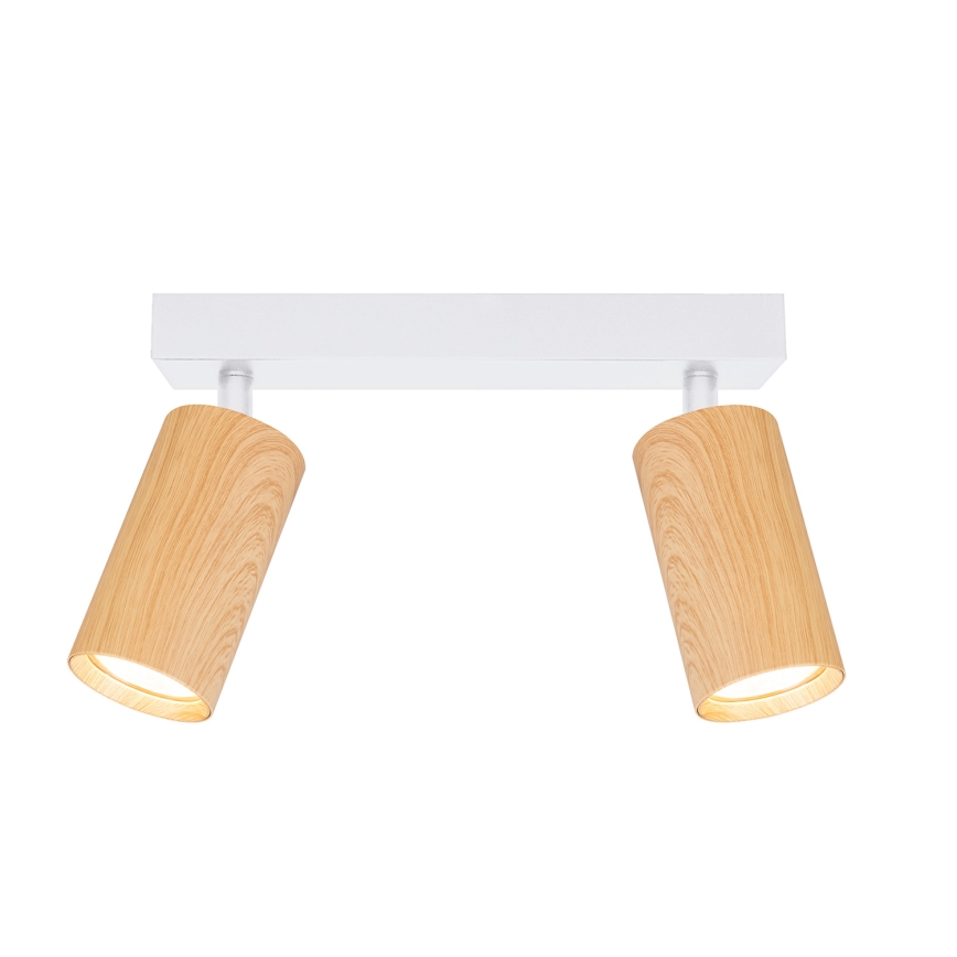 Brilagi - Strahler SELE 2xGU10/30W/230V weiß/Eichendekor