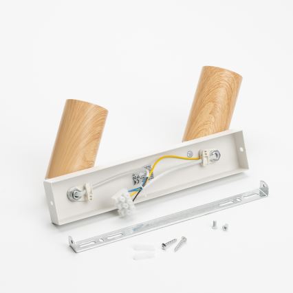 Brilagi - Strahler SELE 2xGU10/30W/230V weiß/Eichendekor