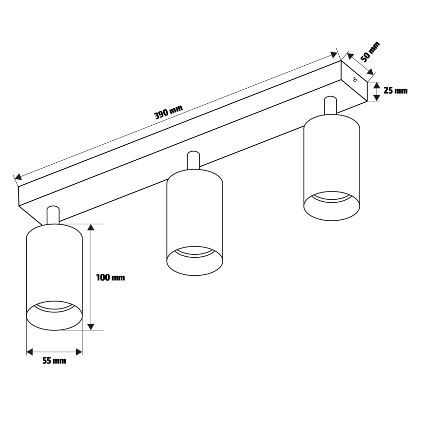 Brilagi - Strahler SELE 3xGU10/30W/230V weiß/Eichendekor