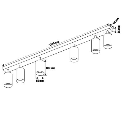 Brilagi - Strahler SELE 6xGU10/30W/230V weiß