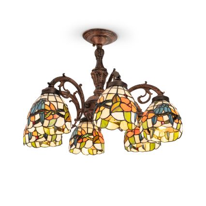 Brilagi - Tiffany-Buntglas-Aufbauleuchte JUNGLE 6xE27/60W/230V Ø 60 cm