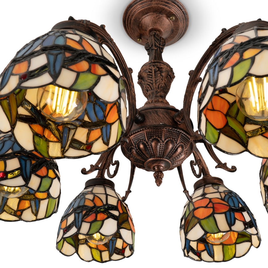 Brilagi - Tiffany-Buntglas-Aufbauleuchte JUNGLE 6xE27/60W/230V Ø 60 cm