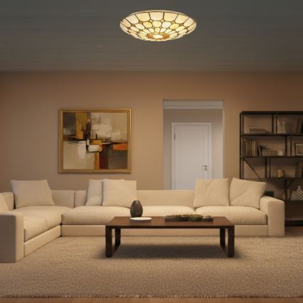 Brilagi - Tiffany-Buntglas-Deckenleuchte DORAN 2xE27/60W/230V