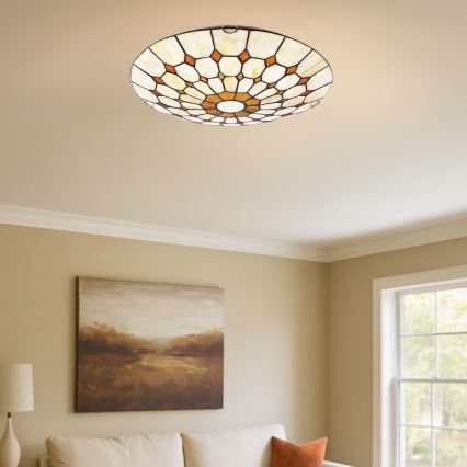Brilagi - Tiffany-Buntglas-Deckenleuchte DORAN 2xE27/60W/230V