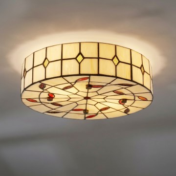 BRILAGI - Tiffany Buntglas-Deckenleuchte FOLIA 2xE27/60W/230V Ø 40 cm