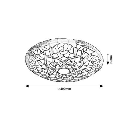 Brilagi - Tiffany-Buntglas-Deckenleuchte GARLAN 2xE27/60W/230V