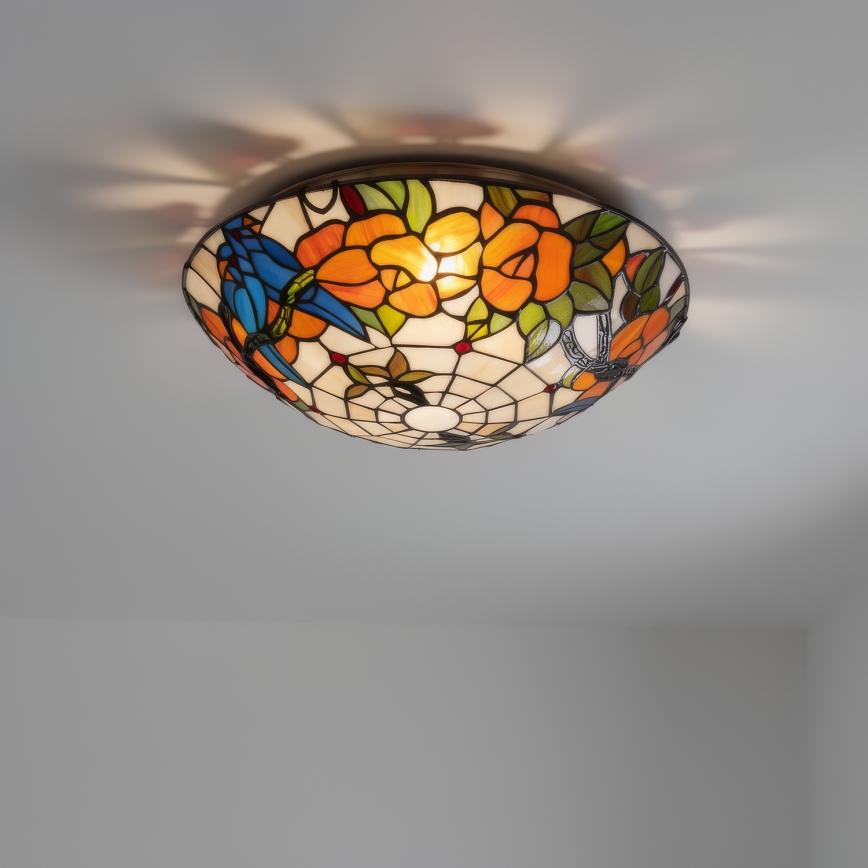 Brilagi - Tiffany-Buntglas-Deckenleuchte JUNGLE 2xE27/60W/230V Ø 40 cm