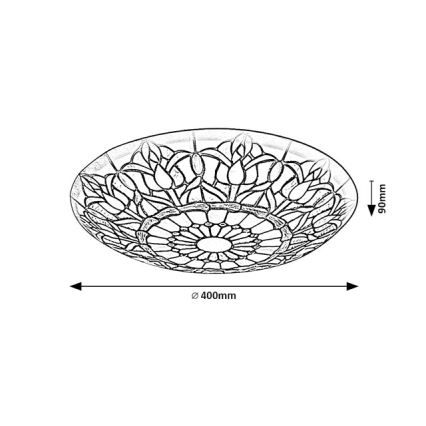 Brilagi - Tiffany-Buntglas-Deckenleuchte LORAS 2xE27/60W/230V