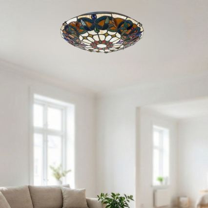 Brilagi - Tiffany-Buntglas-Deckenleuchte LUISA 2xE27/60W/230V Ø 40 cm