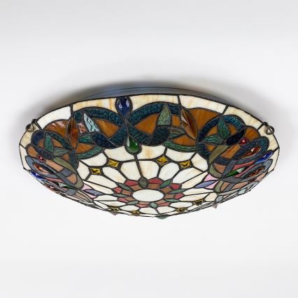 Brilagi - Tiffany-Buntglas-Deckenleuchte LUISA 2xE27/60W/230V Ø 40 cm