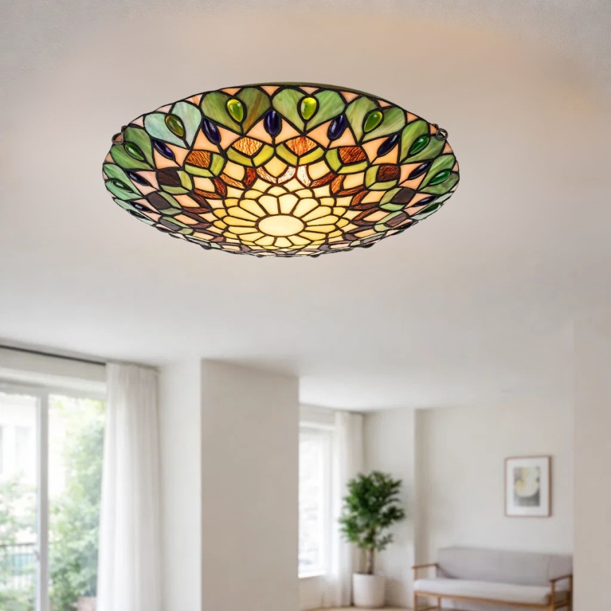Brilagi - Tiffany-Buntglas-Deckenleuchte MARGARET 2xE27/60W/230V Ø 40 cm