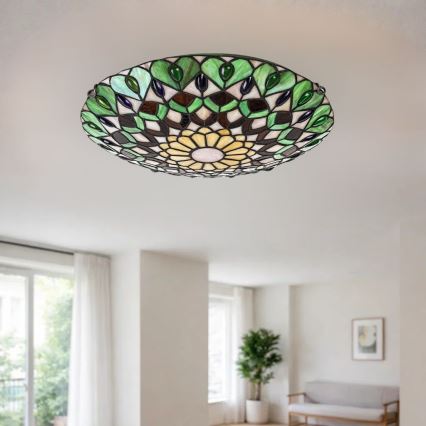 Brilagi - Tiffany-Buntglas-Deckenleuchte MARGARET 2xE27/60W/230V Ø 40 cm