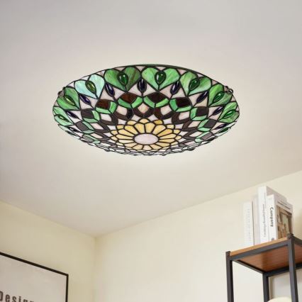Brilagi - Tiffany-Buntglas-Deckenleuchte MARGARET 2xE27/60W/230V Ø 40 cm