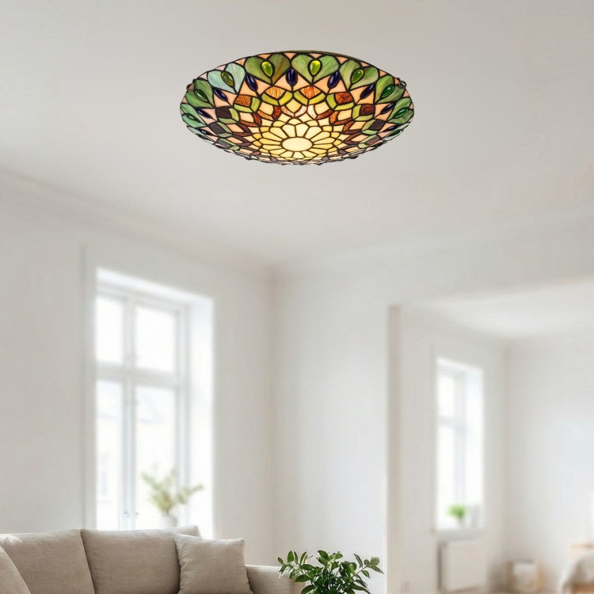 Brilagi - Tiffany-Buntglas-Deckenleuchte MARGARET 2xE27/60W/230V Ø 40 cm