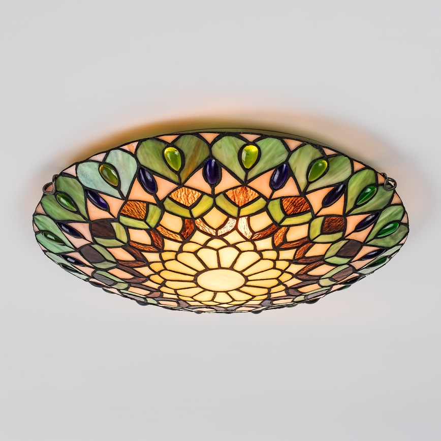 Brilagi - Tiffany-Buntglas-Deckenleuchte MARGARET 2xE27/60W/230V Ø 40 cm