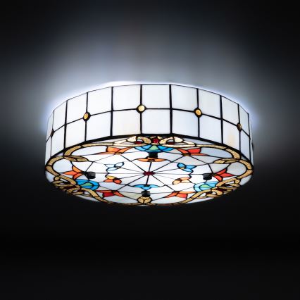 Brilagi - Tiffany-Buntglas-Deckenleuchte MIRABELLA 3xE27/60W/230V Ø 40 cm