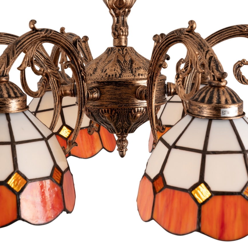 Brilagi - Tiffany-Buntglas-Deckenleuchte SIENNA 6xE27/60W/230V Ø 60 cm
