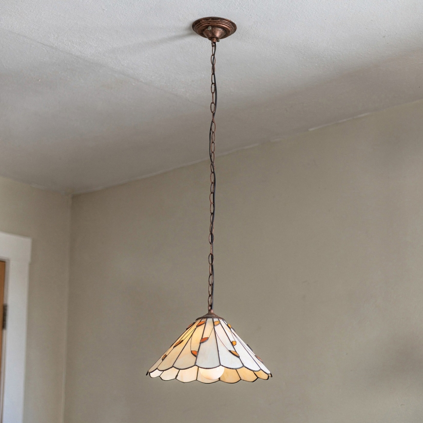 Brilagi - Tiffany-Buntglas-Hängeleuchte an Kette FOLIA 1xE27/60W/230V Ø 40 cm