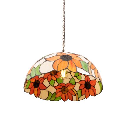 Brilagi - Tiffany-Buntglas-Hängeleuchte an Kette SUNFLOWER 1xE27/60W/230V Ø 40 cm