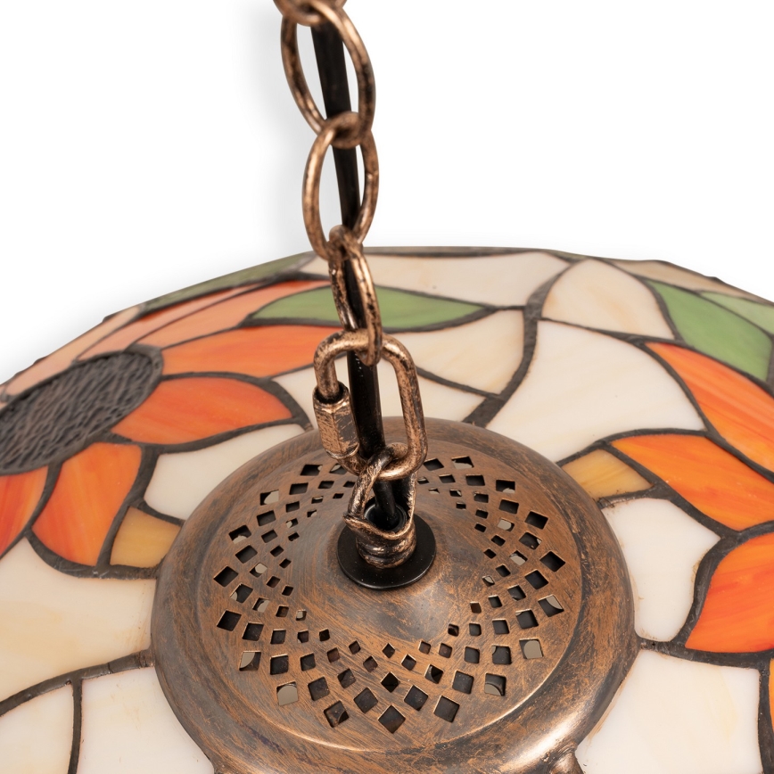 Brilagi - Tiffany-Buntglas-Hängeleuchte an Kette SUNFLOWER 1xE27/60W/230V Ø 40 cm